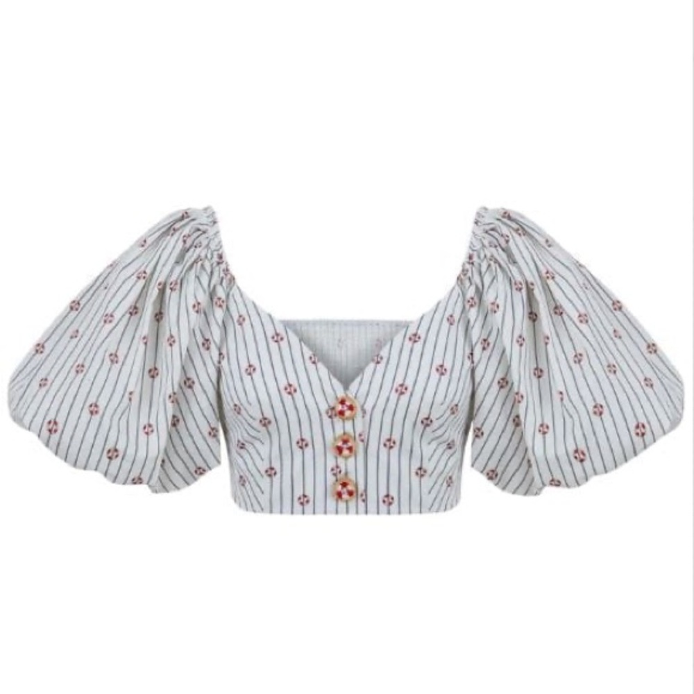 NWT - Emily in Paris Collection - Bouee Puff Sleeve Crop Top